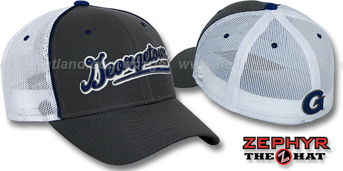 Georgetown 'SCRIPT-MESH' Fitted Hat by Zephyr - grey-white