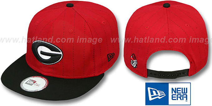 Georgia 'TEAM-BASIC PINSTRIPE SNAPBACK' Red-Black Hat by New Era