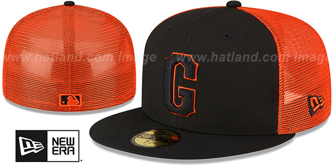Giants 2023 '2T BATTING PRACTICE TRUCKER' Black-Orange Fitted Hat by New Era