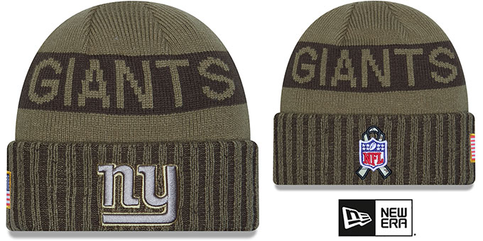 Giants '2025 SALUTE-TO-SERVICE' Olive Knit Beanie Hat by New Era