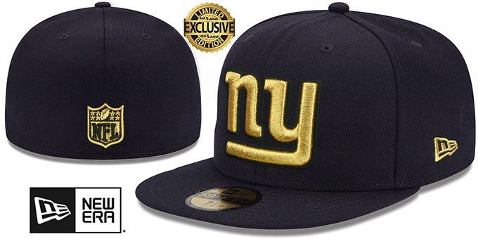 Giants 'GOLD-METALLIC' Black Fitted Hat by New Era