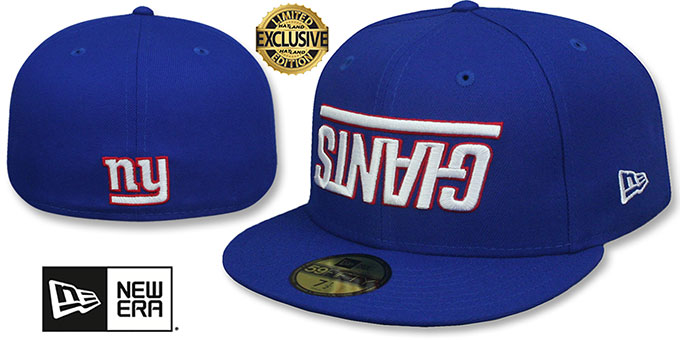Giants 'UPSIDE DOWN WORDMARK' Royal Fitted Hat by New Era