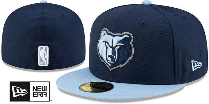 Grizzlies '2T NBA TEAM-BASIC' Navy-Sky Fitted Hat by New Era