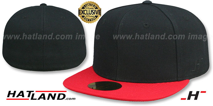 Hatland 'HYBRID E5-BLANK' Black-Red Fitted Hat