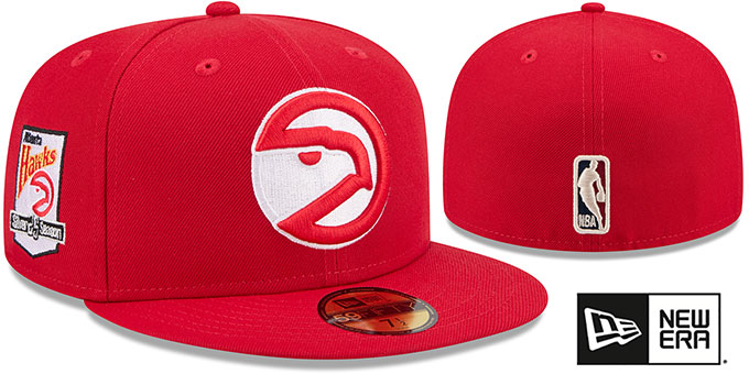 Hawks '25TH ANNIVERSARY SIDE-PATCH' Red Fitted Hat by New Era