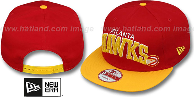 Hawks 'CHENILLE-ARCH SNAPBACK' Red-Gold Hat by New Era