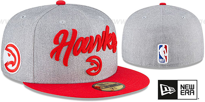 Atlanta Hawks ROPE STITCH DRAFT Grey-Red Fitted Hat