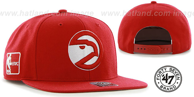 Hawks 'SURE-SHOT SNAPBACK' Red Hat by Twins 47 Brand