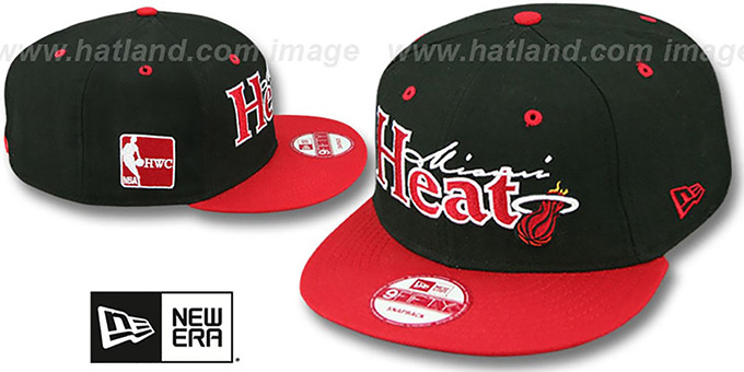 Heat 'CLASSIC-TAG SNAPBACK' Black-Red Adjustable Hat by New Era