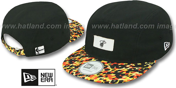 Heat 'LEOPARD CAMPER STRAPBACK' Black Hat by New Era