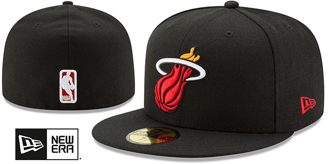Heat 'ALTERNATE NBA TEAM-BASIC' Black Fitted Hat by New Era