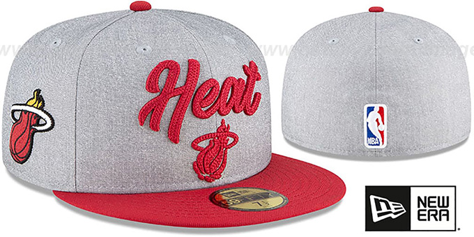 Heat 'ROPE STITCH DRAFT' Grey-Red Fitted Hat by New Era