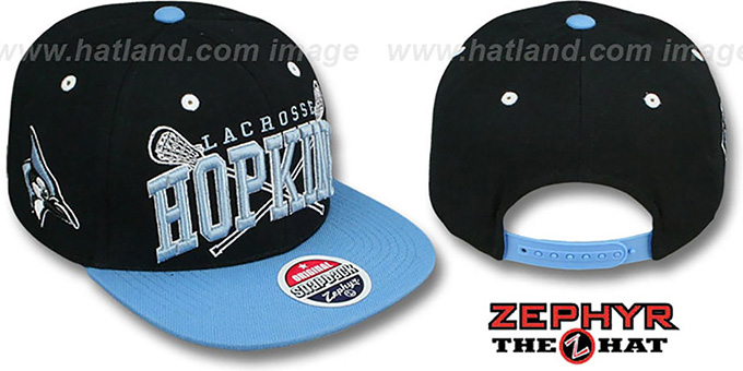 Hopkins 'LACROSSE SUPER-ARCH SNAPBACK' Black-Sky Hat by Zephyr