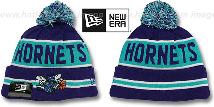 Hornets 'THE-COACH' Purple Knit Beanie Hat by New Era
