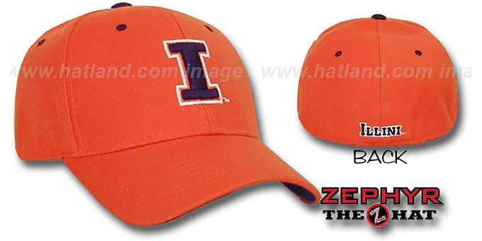 Illinois 'DH' Orange Fitted Hat by ZEPHYR