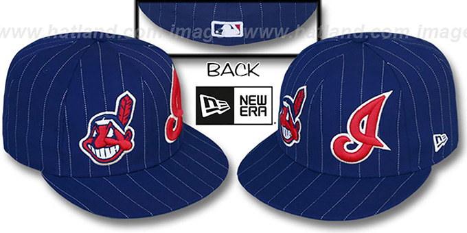 Indians 'BIG-ONE DOUBLE WHAMMY' Navy-White Fitted Hat