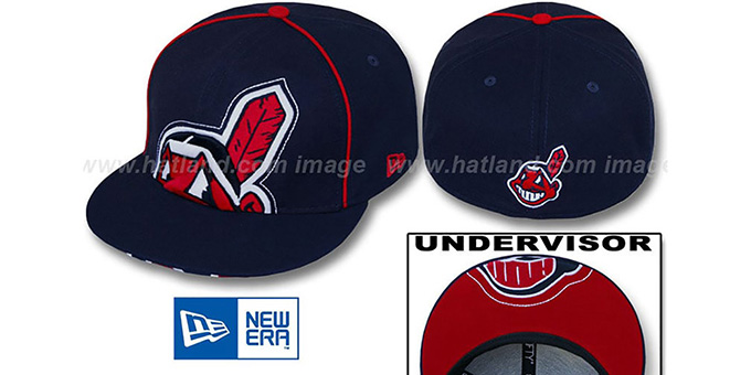 Indians 'BIG-UNDER' Navy Fitted Hat by New Era