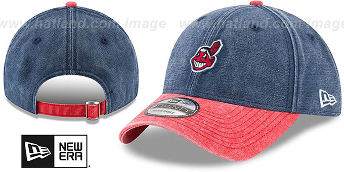 Indians 'GW RUGGED CANVAS STRAPBACK' Navy-Red Hat by New Era