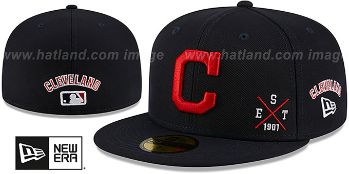 Indians 'MULTI-AROUND' Navy Fitted Hat by New Era
