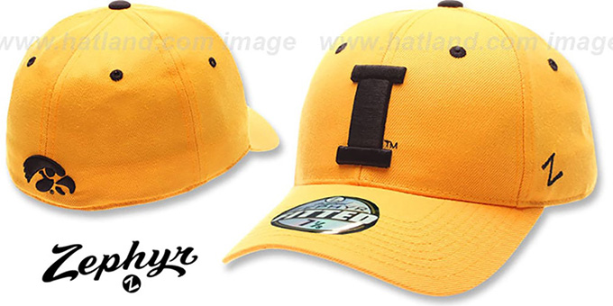 Iowa 'DH' Gold Fitted Hat by Zephyr