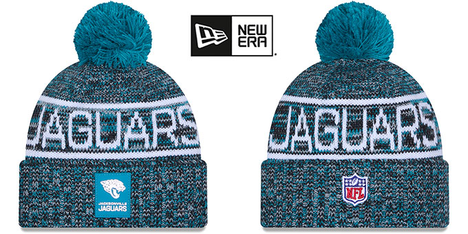 Jaguars '2025 NFL SIDELINE' Knit Beanie Hat by New Era