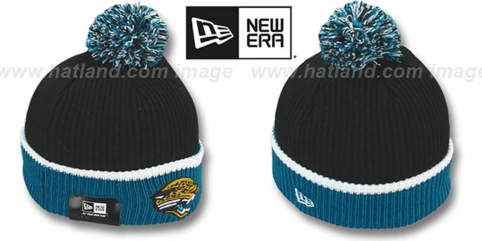 Jaguars 'NFL FIRESIDE' Black-Teal Knit Beanie Hat by New Era