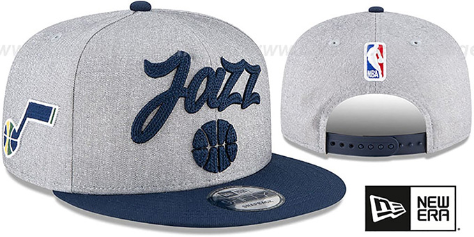 Jazz 'ROPE STITCH DRAFT SNAPBACK' Grey-Navy Hat by New Era
