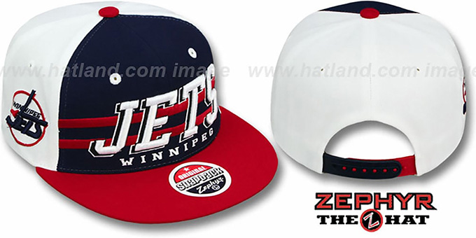 Jets '2T SUPERSONIC SNAPBACK' Navy-Red Hat by Zephyr