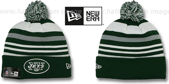 Jets 'STRIPEOUT' Knit Beanie Hat by New Era