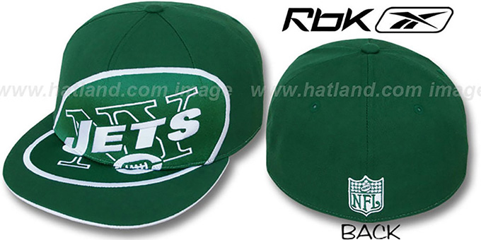 Jets 'SUPERSIZE' Green Fitted Hat by Reebok