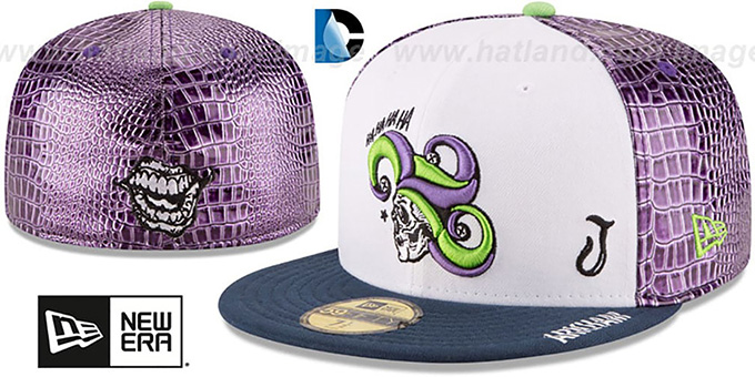 Joker 'CHARACTER FACE' White-Purple-Navy Fitted Hat by New Era