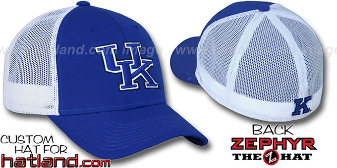 Kentucky 'DHS-MESH' Fitted Hat by Zephyr - royal-white