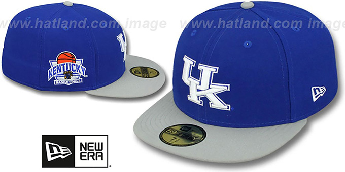 Kentucky 'SIDE BASKETBALL-PATCH' Royal-Grey Fitted Hat by New Era