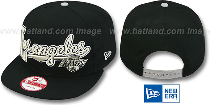 Kings 'BLOCK-SCRIPT SNAPBACK' Black Hat by New Era