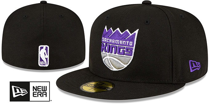 Kings 'NBA TEAM-BASIC' Black Fitted Hat by New Era