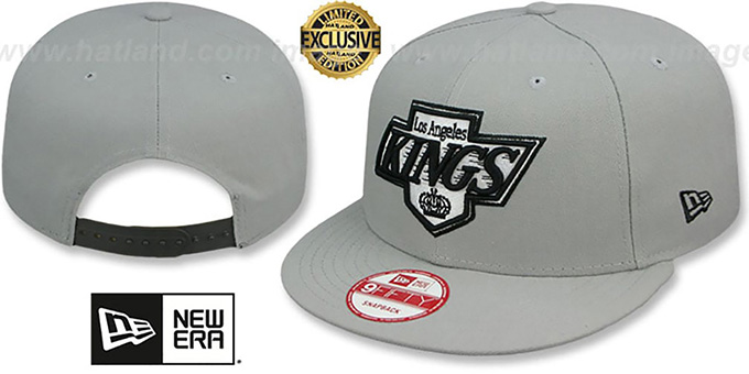 Kings 'TEAM-BASIC SNAPBACK' Grey-Black Hat by New Era