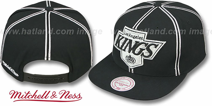 Kings 'XL-LOGO SOUTACHE SNAPBACK' Black Adjustable Hat by Mitchell and Ness