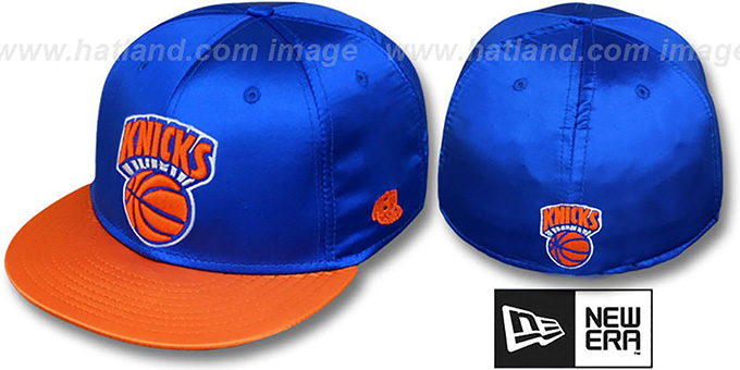Knicks '2T HW SATIN CLASSIC' Royal-Orange Fitted Hat by New Era