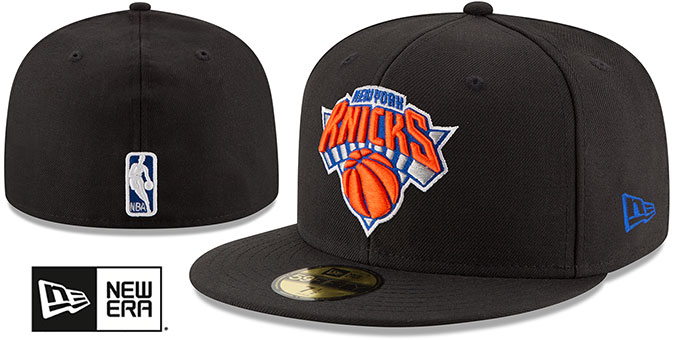 Knicks 'ALTERNATE NBA TEAM-BASIC' Black Fitted Hat by New Era