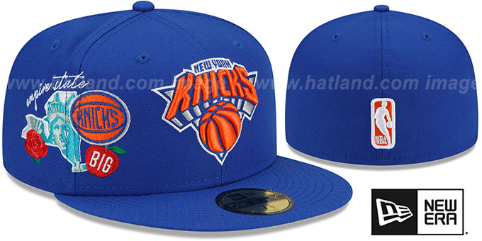 Knicks 'CITY CLUSTER' Royal Fitted Hat by New Era