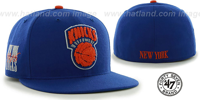 Knicks 'HWC CATERPILLAR' Royal Fitted Hat by 47 Brand