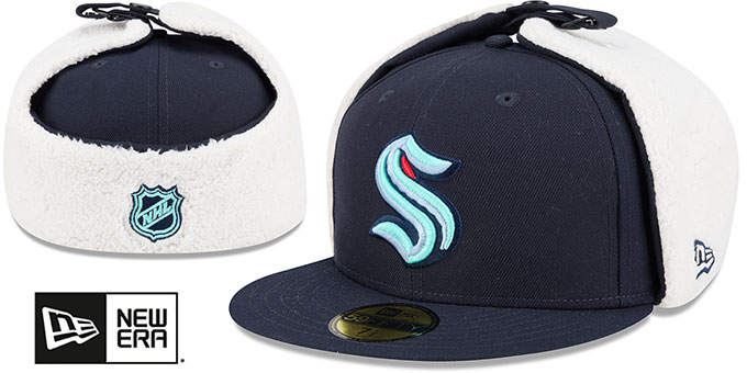 Kraken 'CLASSIC DOGEAR' Navy Fitted Hat by New Era