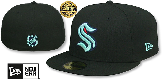 Kraken 'NHL TEAM-BASIC' Black Fitted Hat by New Era