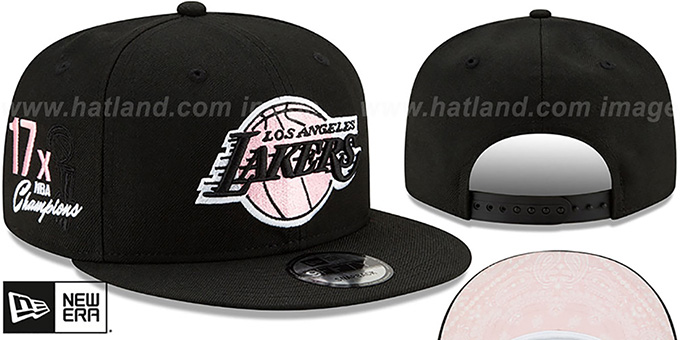 Lakers 'BANDANA PINK BOTTOM SNAPBACK' Black Hat by New Era