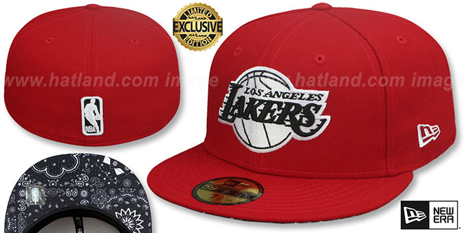 Lakers 'BLACKDANA BOTTOM' Red Fitted Hat by New Era