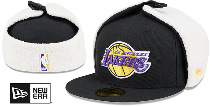 Lakers 'CLASSIC DOGEAR' Black Fitted Hat by New Era