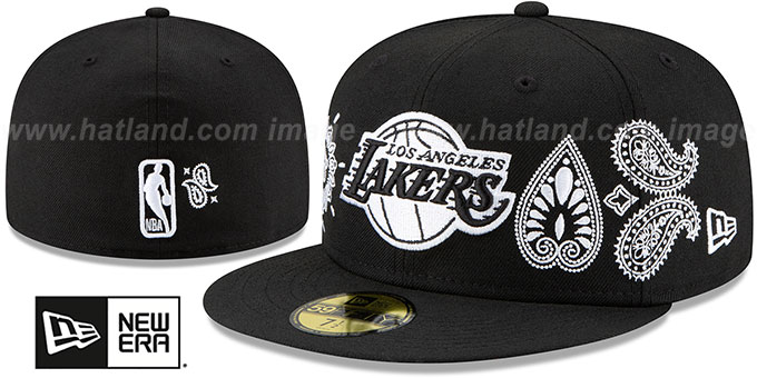 Lakers 'PAISLEY ELEMENTS' Black Fitted Hat by New Era