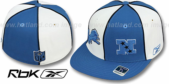 Lions  'NFC DOUBLE LOGO' White-Blue Fitted Hat by Reebok