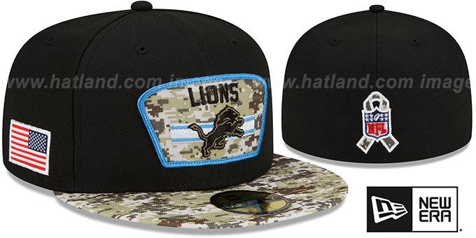 Lions '2021 SALUTE-TO-SERVICE' Black-Desert Fitted Hat by New Era