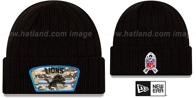 Lions '2021 SALUTE-TO-SERVICE' Knit Beanie Hat by New Era